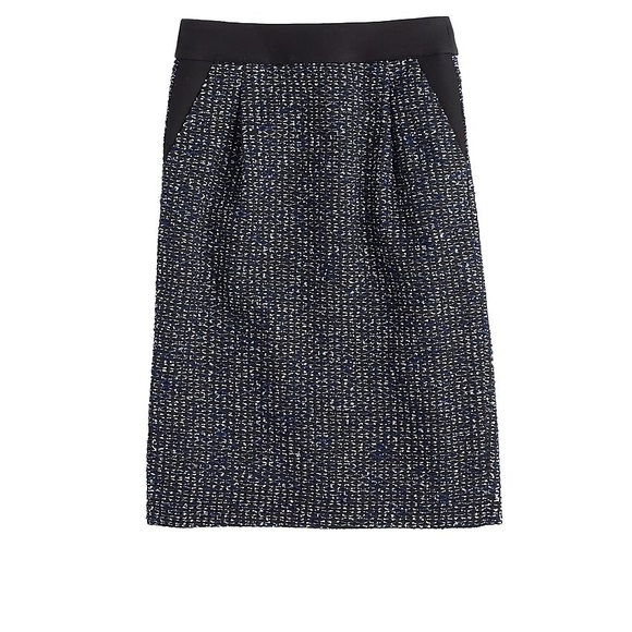 J. Crew Midnight Tweed Pencil Skirt Size 10 - Picture 1 of 8